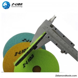 ZL-123CM almohadillas de resina pulidora de concreto de 4 pulgadas con relleno de metal