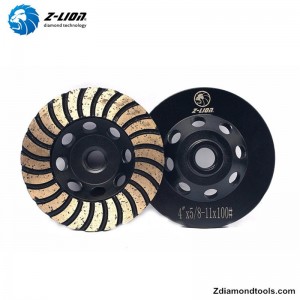 Rueda de copa de diamante turbo de doble capa ZL-17 para granito