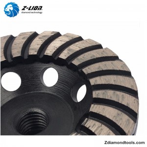 Rueda de copa de diamante turbo de doble capa ZL-17 para granito