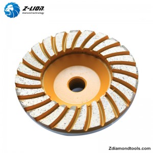 Rueda de copa de diamante ZL-21 de 4 pulgadas para piedra, molienda de hormigón