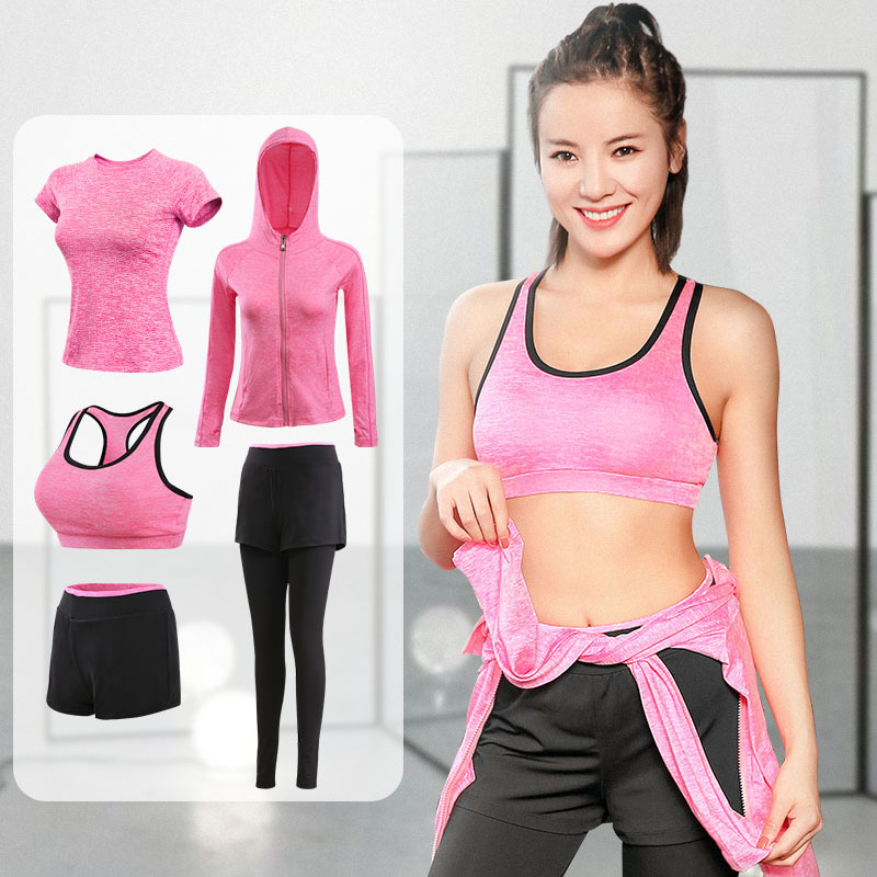 FDMF006- Trajes deportivos de 5 piezas para mujer Fitness Yoga Running Chándales deportivos