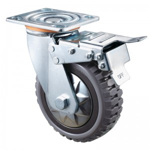 Servicio pesado: carcasa cromada con rueda TPE marrón