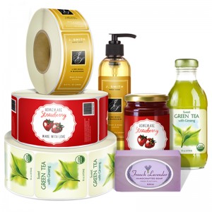 Etiqueta de etiqueta de producto de impresión autoadhesiva personalizada, etiqueta de papel de impresora de impresión adhesiva