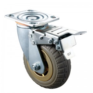 Servicio pesado: carcasa cromada con rueda marrón2 TPE