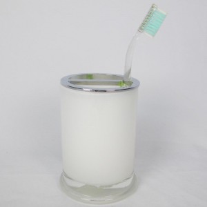 Set de accesorios de baño de cristal blanco