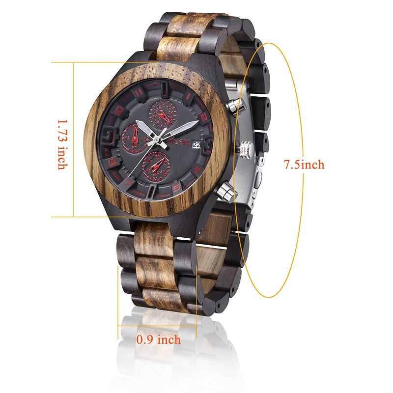 Nuevos productos Logotipo personalizado Reloj de pulsera para hombres Reloj de madera De madera
