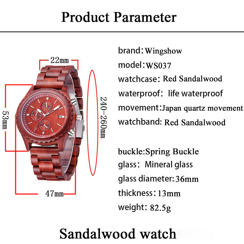 Reloj de madera para hombre Souvenir Unique Watch Quartz