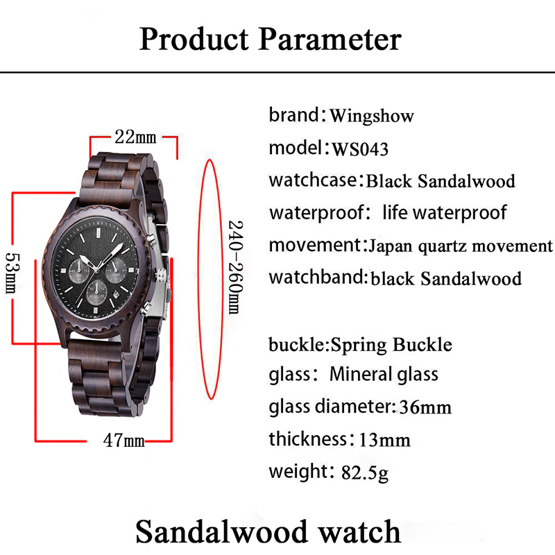 Regalos de lujo Reloj de madera de moda Hombres Reloj militar casual para hombres