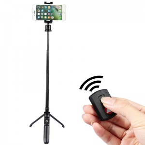 KINGJOY 5 secciones Mini Selfie Stick con pata plegable para cambiar a trípode con control de bluetooth