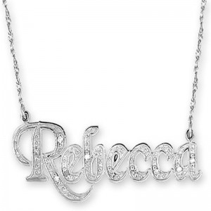 Colgante llamativo collar personalizado nombre collar plata dorada