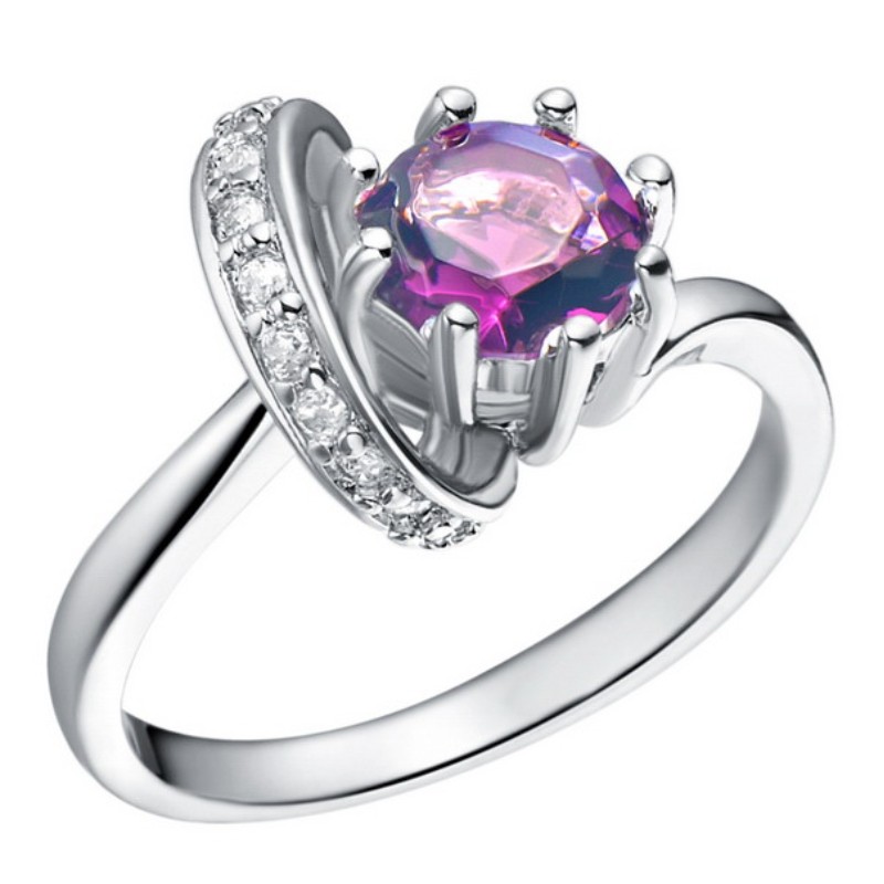 Anillos de compromiso para mujer anillos de circonita cúbica amatista anillos de rubí anillos de promesa