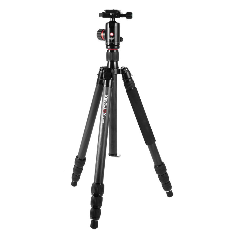 Trípode Kingjoy K1208 Light Travel Series de fibra de carbono con cabeza esférica QH10 y bolsa de transporte