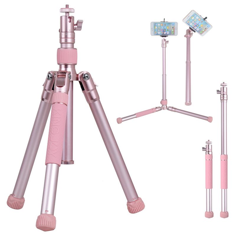 Kingjoy P056S Trípode plegable con dos perillas de control de cabeza esférica