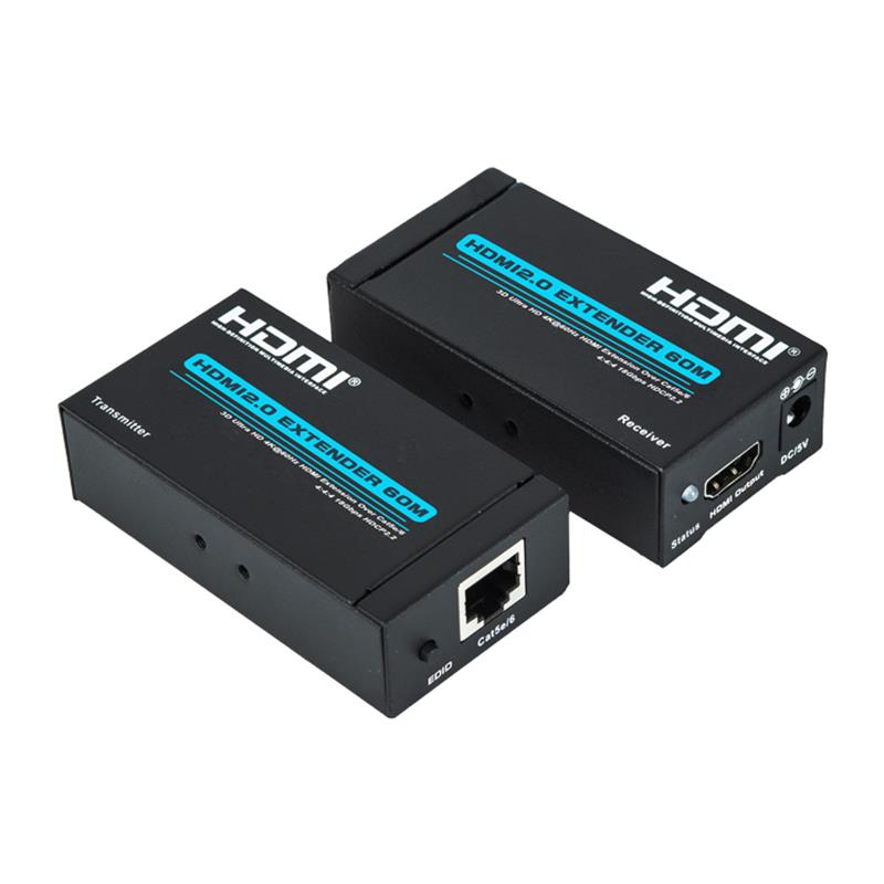 Extensor HDMI V2.0 de 60 m Sobre un solo cable cat5e / 6 compatible con Ultra HD 4Kx2K @ 60Hz HDCP2.2