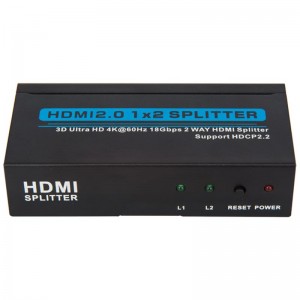 V2.0 HDMI 1x2 Splitter Soporte 3D Ultra HD 4Kx2K @ 60Hz HDCP2.2