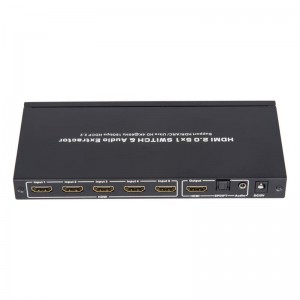 Conmutador V2.0 HDMI 5x1 y extractor de audio compatible con ARC Ultra HD 4Kx2K @ 60Hz HDCP2.2 18Gbps