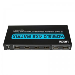 V2.0 HDMI 4x2 Matrix Support Ultra HD 4Kx2K @ 60Hz HDCP2.2 18Gbps con extractor de audio