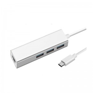 USB tipo C a LAN (1000M) + adaptador de concentrador USB 3.0x3
