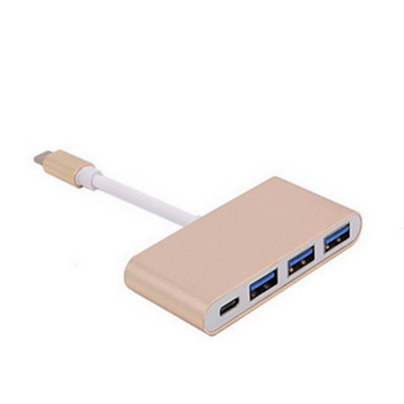 Adaptador de concentrador 4 en 1 USB tipo C a USB 3.0x3 + tipo C