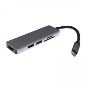 USB tipo C a HDMI + 2 x USB 3.0 + lector de tarjetas SD Hub