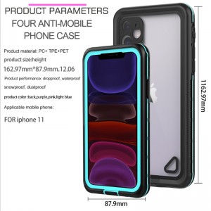 El mejor impermeable iPhone 11, un chaleco portátil barato iPhone 11, con un impermeable de iPhone transparente.