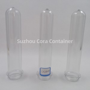 27 mm 55 g Tamaño del cuello 32 mm Preforma de botella de espuma para mascotas para envases cosméticos