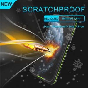 Teléfono universal impermeable caparazón impermeable caparazón celular impermeable iPhone 11 pro impermeable móvil (negro), con tapa trasera de color puro