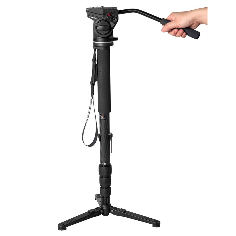 Monopod extensible de aluminio Kingjoy con base de mini trípode