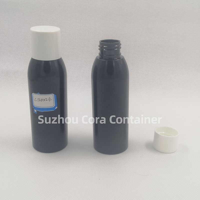 120 ml talla cuello 24 mm PET plástico maquillaje con tapa giratoria
