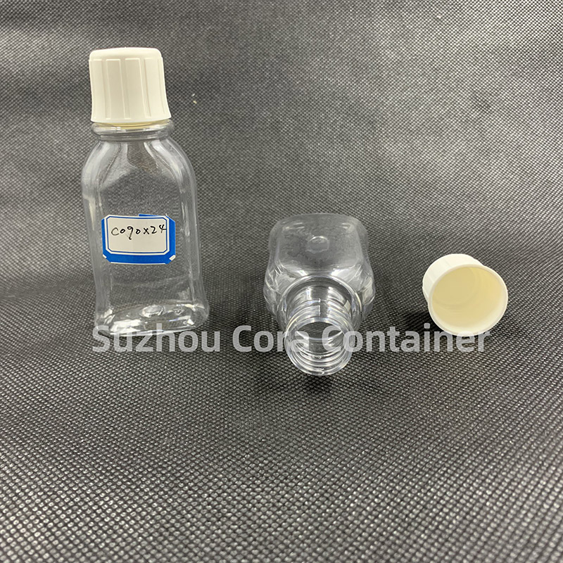 90ml cervical de 24 mm PET, maquillaje plástico, tapa giratoria.