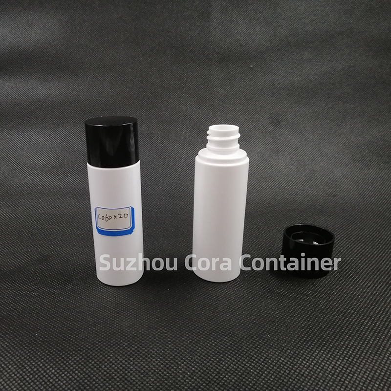 Sesenta mililitros de talla de cuello 20 milímetros, PET plástico, maquillaje, tapa giratoria.