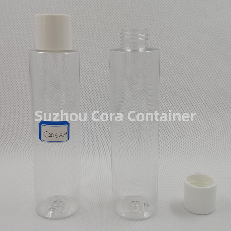205ml talla cuello 24 mm PET plástico maquillaje con tapa giratoria