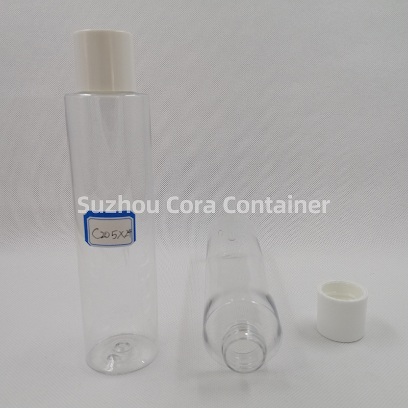 205ml talla cuello 24 mm PET plástico maquillaje con tapa giratoria
