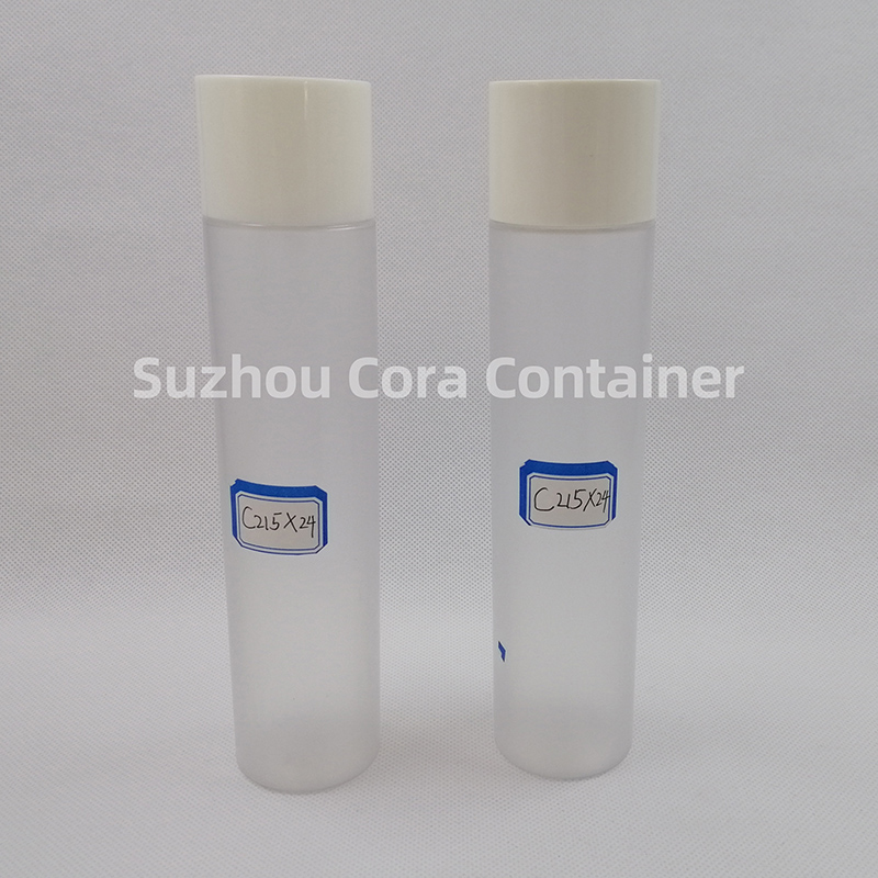 215ml talla de cuello 24 mm PET plástico maquillaje con tapa giratoria
