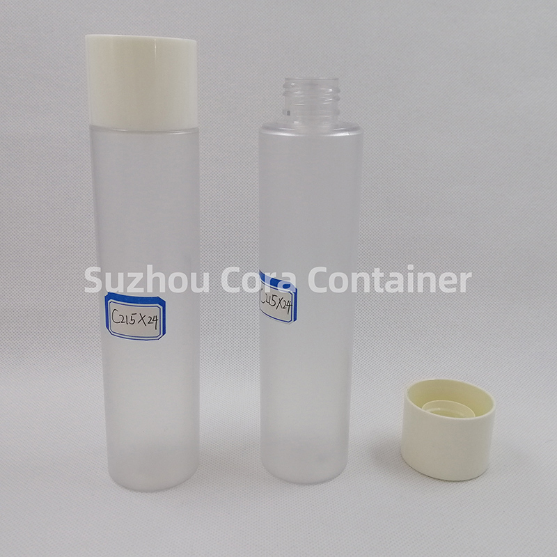 215ml talla de cuello 24 mm PET plástico maquillaje con tapa giratoria