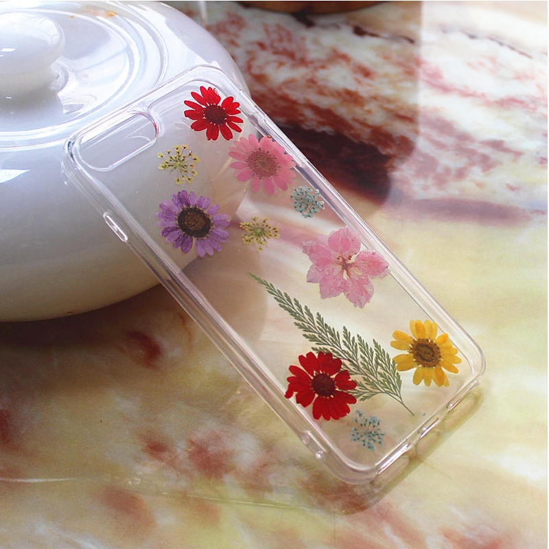 TPU + PC Epoxy funda para teléfono móvil con flor interior para iPhone 6 Plus / 7 Plus / 8 Plus