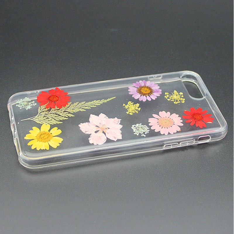 TPU + PC Epoxy funda para teléfono móvil con flor interior para iPhone 6 Plus / 7 Plus / 8 Plus