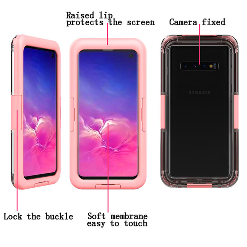 Nueva funda impermeable barata para Samsung S10 (rosa)