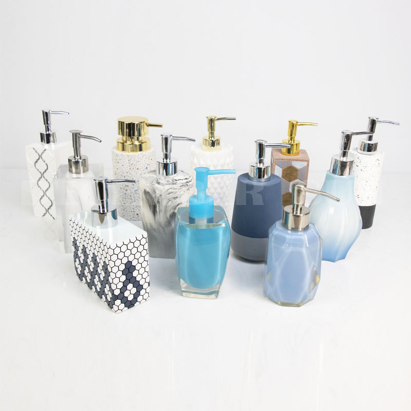 Dispensador moderno de loción de jabón de baño de resina