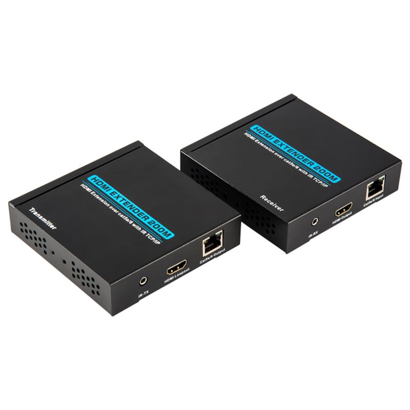 Extensor HDMI V1.3 200m sobre un solo cable cat5e / 6 Soporte Full HD 1080P POE