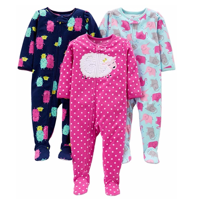 Pijamas de 3 piezas con forro polar y holgado para bebés y niñas pequeñas de Carter