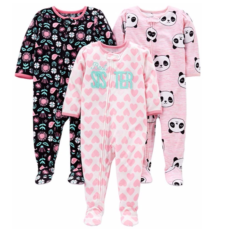 Pijamas de 3 piezas con forro polar y holgado para bebés y niñas pequeñas de Carter