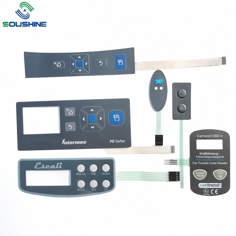 Alta calidad 3x3 4x4 3x4 9 16 teclas Teclado / interruptor de membrana de tinta conductora de plata Teclado / conector con conector