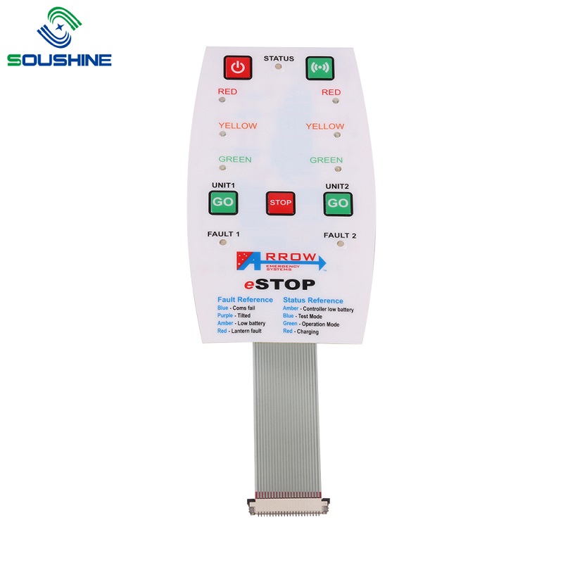 Panel de interruptores de membrana de horno microondas personalizado