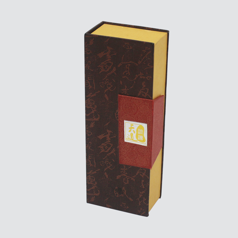 Caja de regalo con tapa con imán en relieve con escritura tradicional clásica