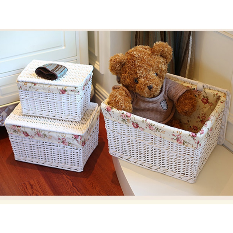 Cesta de almacenamiento de escritorio hecha a mano