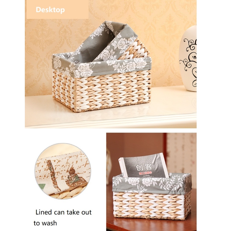 Bakset tejido de paja con forro