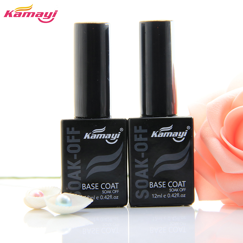 Kamayi topcoat y base coat diseño de salón de uñas calidad precio de fábrica remojo uv led nail gel polaco top coat acabado gel