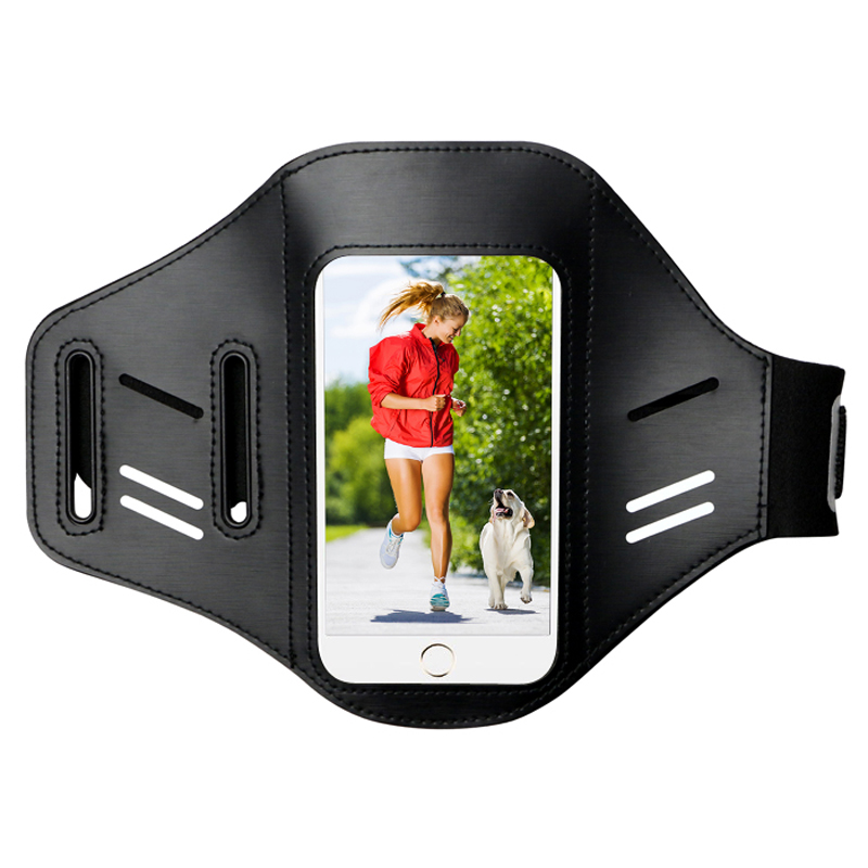 Brazalete deportivo de neopreno de cuero PU para correr