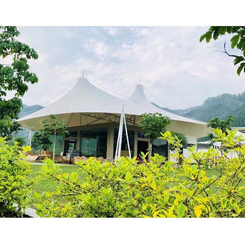 Casas al aire libre prefabricadas Tiendas de glamping baratas Fabricantes Tela de PVDf Estructura de acero Tienda de lujo Hotel